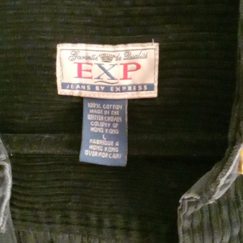 EXP Jeans By Express Vintage Corduroy Shacket 100% Cotton L - Picture 2 of 6